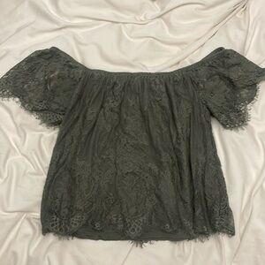 American Eagle Lace Off The Shoulder Blouse Medium